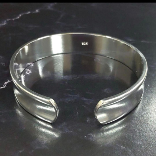 あき太郎#3 シルバー 編み込みオープンバングル 925 刻印あり 大人気ブレス silver925 刻印 銀 バングル メンズ ユニセックス ペア