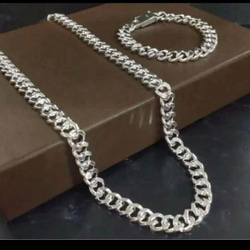 クリーマ限定大特価　silver925 ブレス　ネックレスセット　メンズ　ユニセックス　刻印　喜平　　 1枚目の画像