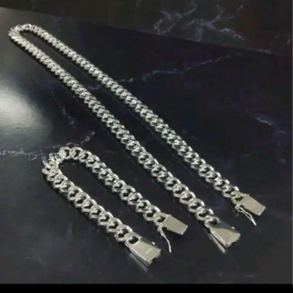 クリーマ限定大特価　silver925 ブレス　ネックレスセット　メンズ　ユニセックス　刻印　喜平　　 3枚目の画像