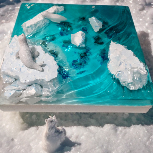 ※新作※レジンアート（ペンギン達とアザラシ） 新作※レジンアート(ペンギン達)