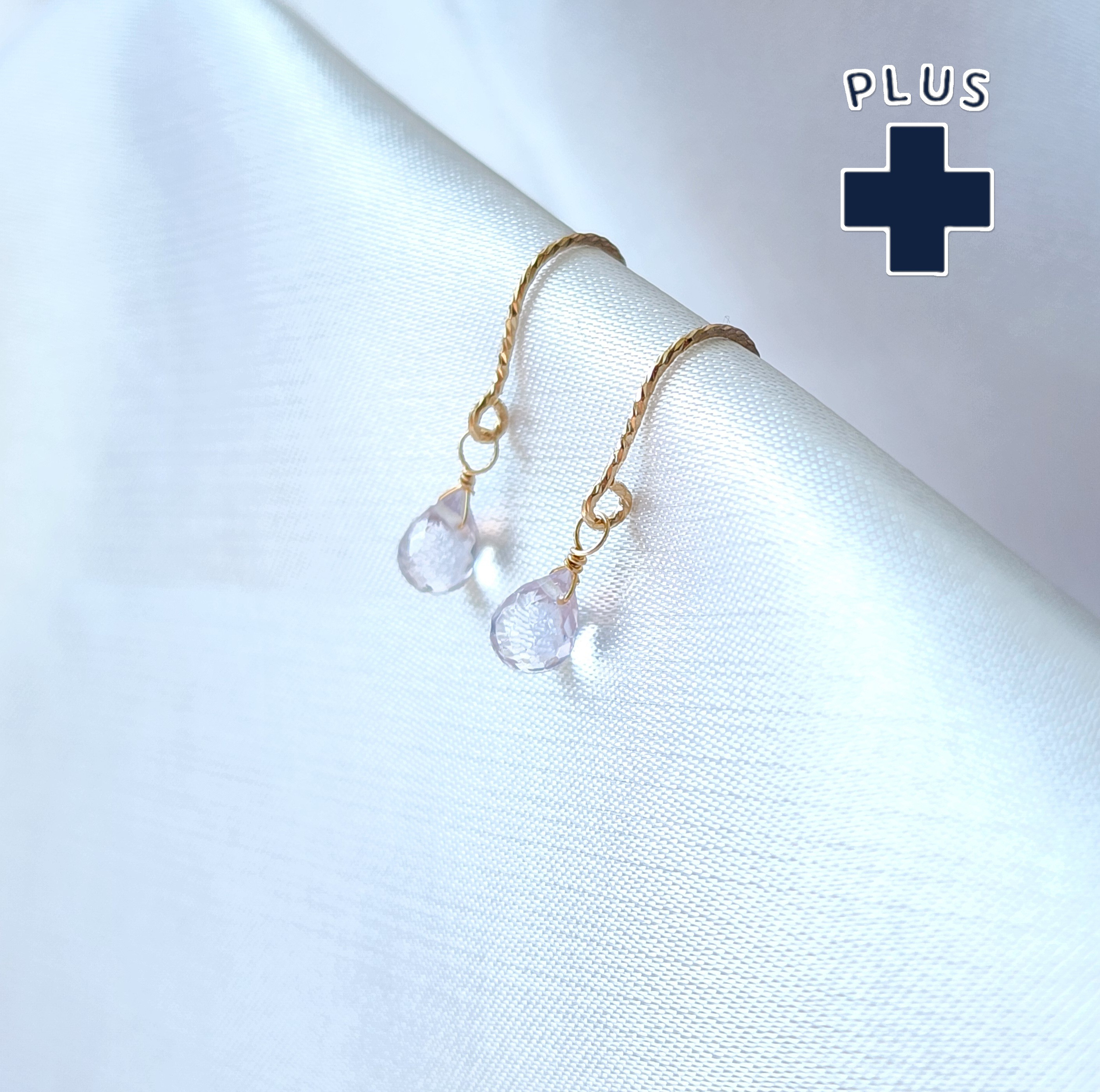 ◆2月の誕生石◆ピンクアメシストのドロップピアス14KGF/送料無料（P-0024）