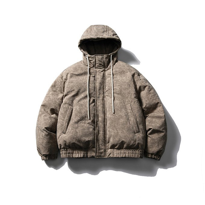 秋冬新作 メンズ レトロな迷彩加工のフード付きコットンコート 無地 男 おしゃれ アウトドア 屋外 トップス