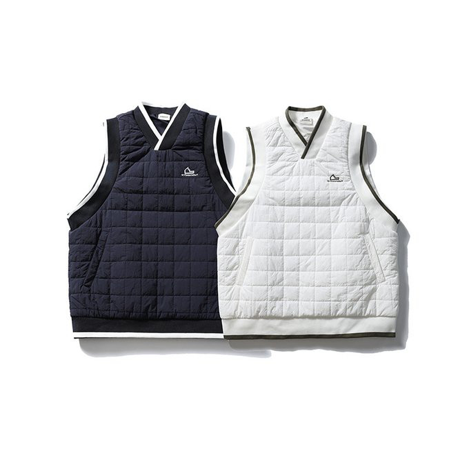 秋冬新作 メンズ スレッドVネックコットンベスト 無地 男 おしゃれ アウトドア 屋外