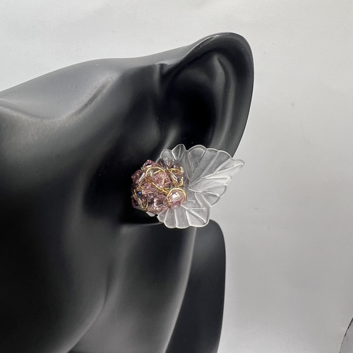 スワロフスキーSwarovski ビーズフラワー チタンポスト スタッド