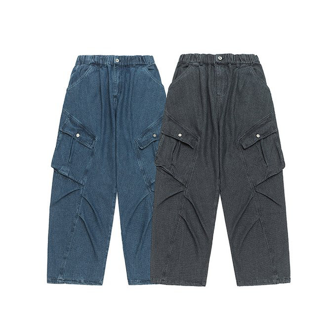 秋冬新作 メンズ ストレートパンツ 無地 男 おしゃれ 通勤 ポケットが付いたヴィンテージカーゴパンツビジネス トップス