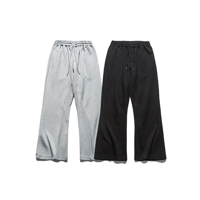 秋冬新作 メンズ ワイドレッグストレートパンツ 無地 男 おしゃれ カジュアルブーツカットパンツ