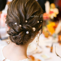 ★ドレス・和装におすすめ★サイズいろいろパールのヘアピン/15本セット 2枚目の画像