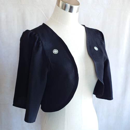 お着物からリメイク　ボレロ　ワンピースとセットで 着物リメイク 絞りのチュニックワンピースとボレロの