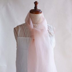 草木染めオーガンジーストール(さくらピンク) 3枚目の画像