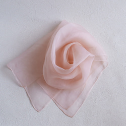 草木染めオーガンジーストール(さくらピンク) 2枚目の画像