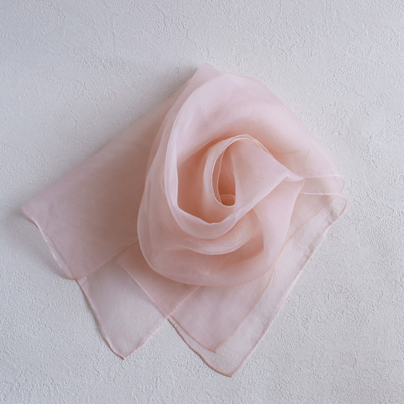 草木染めオーガンジーストール(さくらピンク) 2枚目の画像
