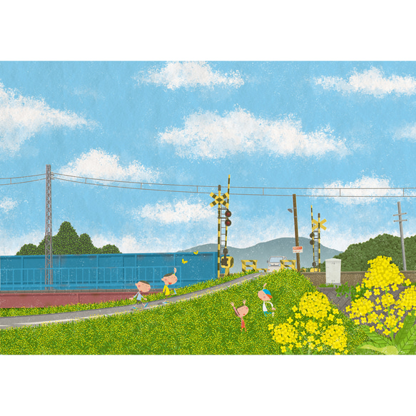 レトロなポストカード『はるのうた』 2枚目の画像