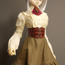 [受注生産] DD,DDdy（S/M/L胸）スチームパンク コルセット03 本革 3枚目の画像