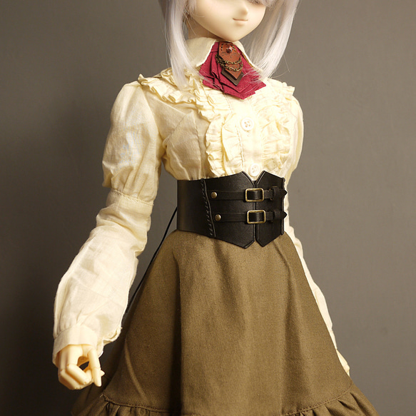 [受注生産] DD,DDdy（S/M/L胸）スチームパンク コルセット03 本革 4枚目の画像