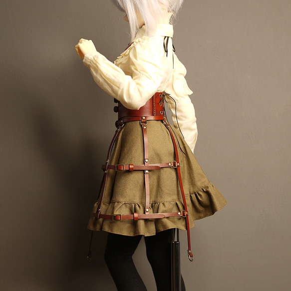 [受注生産] 1/3ドール スチームパンク クリノリン 本革 3枚目の画像