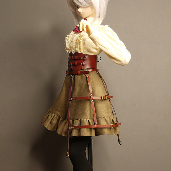 [受注生産] 1/3ドール スチームパンク クリノリン 本革 2枚目の画像