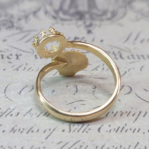 BEHOLD 真鍮製 石座 石枠 貝 6mm用 1個 シェル フリーサイズ リング