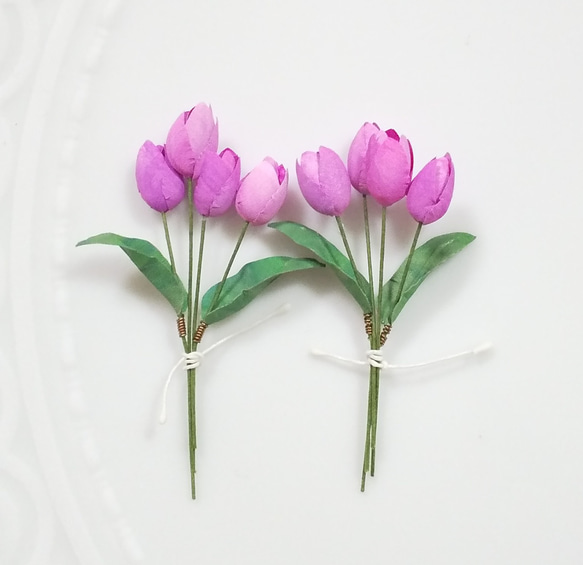 布花作品♡チューリップアレンジ 7【作る手順】こうやって布花は出来ています＊チューリップ編