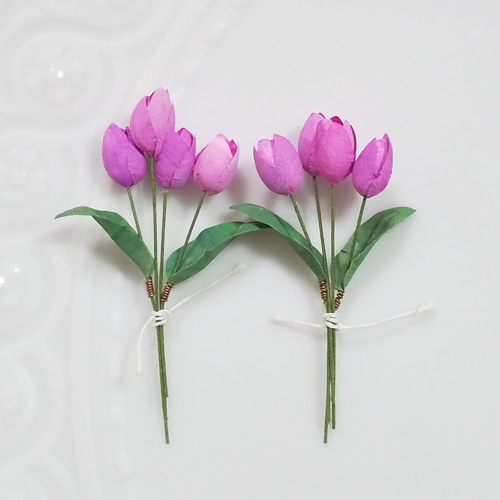 布花作品✻チューリップ✻アレンジ（手作り雑貨布チューリップの