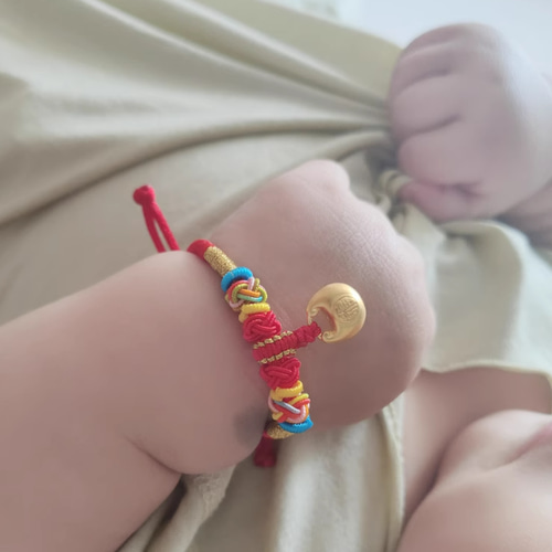 24K出産祝い！K24純金新生児ブレスレット24金中空ゴールドブレスレット