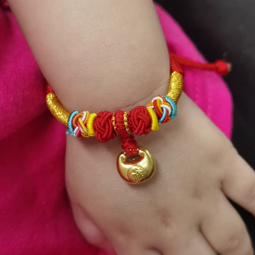 24K出産祝い！K24純金新生児ブレスレット24金中空ゴールドブレスレット