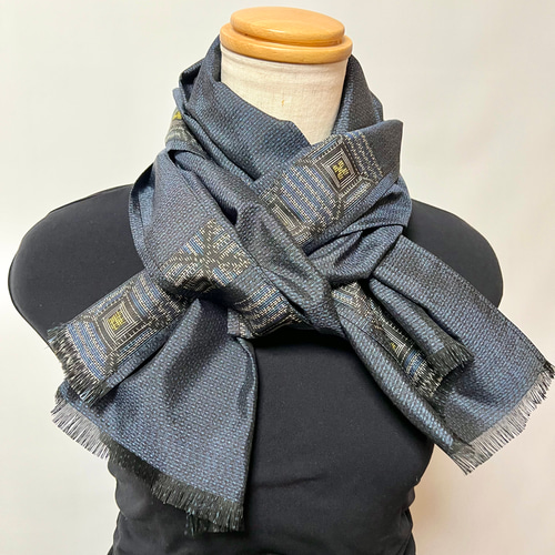 青菱＊大島紬サルエルパンツ＋ストール＊裏地付き＊着物リメイク