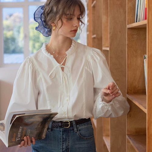 ハンドメイド作家様アンティークブルー色 長袖チュニック 限定 1品