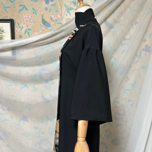 ベルスリーブ 黒留袖ドレス＆ストール 友禅染め ハンドメイド 着物