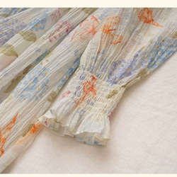 春呼ぶフラワー　Vネック美シルエットロングワンピース　ウエストリボン　ポケット付き【春秋夏】 5枚目の画像