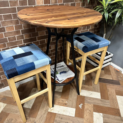 大幅値下げ　在庫あり ハイカウンター　椅子　2脚　セット　カフェ　BAR セット販売価格　ダーク　アイアン　 1枚目の画像