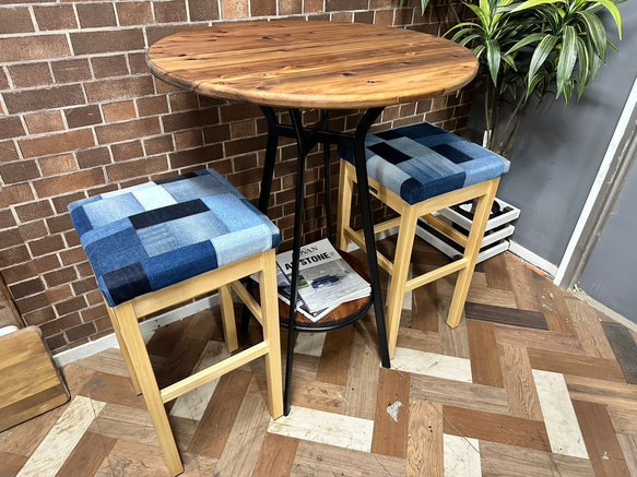 大幅値下げ　在庫あり ハイカウンター　椅子　2脚　セット　カフェ　BAR セット販売価格　ダーク　アイアン　 1枚目の画像