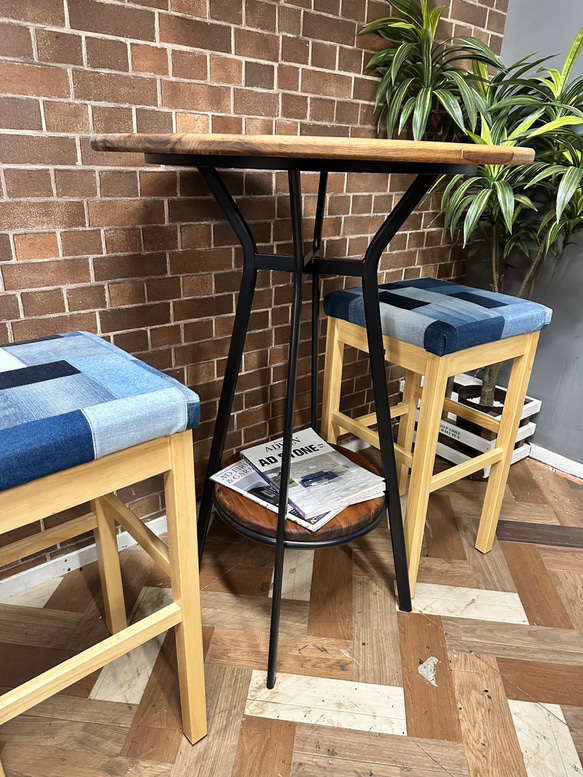 大幅値下げ　在庫あり ハイカウンター　椅子　2脚　セット　カフェ　BAR セット販売価格　ダーク　アイアン　 2枚目の画像