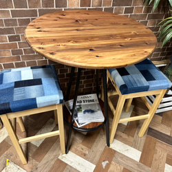 大幅値下げ　在庫あり ハイカウンター　椅子　2脚　セット　カフェ　BAR セット販売価格　ダーク　アイアン　 4枚目の画像