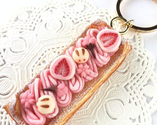 フェイクスイーツ*桜モンブランデニッシュ・キーリング*食品サンプル