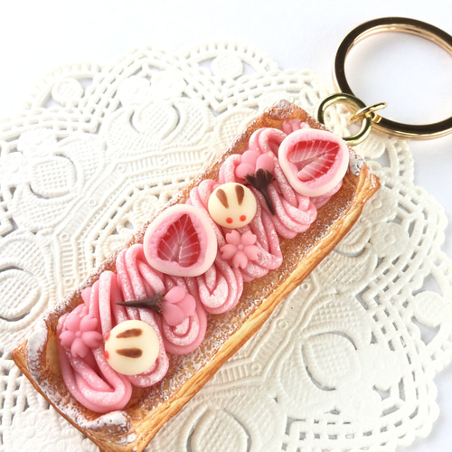 フェイクスイーツ*桜モンブランデニッシュ・キーリング*食品サンプル