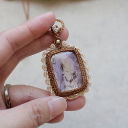 アメトリン天然石マクラメネックレスmac407-エスニックアジアン好きが作るエキゾチックなマクラメ大振りアクセサリー 13枚目の画像