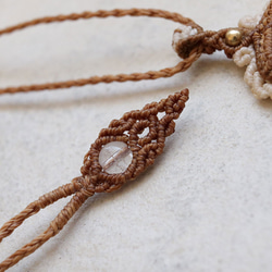 アメトリン天然石マクラメネックレスmac407-エスニックアジアン好きが作るエキゾチックなマクラメ大振りアクセサリー 7枚目の画像