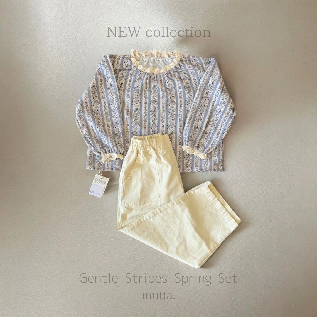 Gentle Stripes Spring Set セットアップ秋冬130 花柄