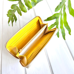 収納力重視！長財布〈TORON〉whiteホワイトクロコ型押しモデル 8枚目の画像