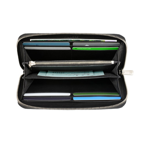 【ポイント10倍】Milagro ミラグロ 姫路 ヌメ ゴートレザー ラウンド ファスナー ロングウォレット 長財布 姫路産 レザー 山羊革 ブラック EA-MI-200-BK ミラグロ 姫路産 ヌメ革 ゴートレザー・ラウンドファスナー長財布 多