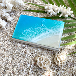 ディッシュケース　海レジン　アート 🩵 Resin art tissue box ティッシュケース 透明なアクリルの