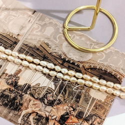 【再販】淡水パール ライス クリーム 4㍉ 40cm 貫通穴 パール ビーズ チャーム 3枚目の画像