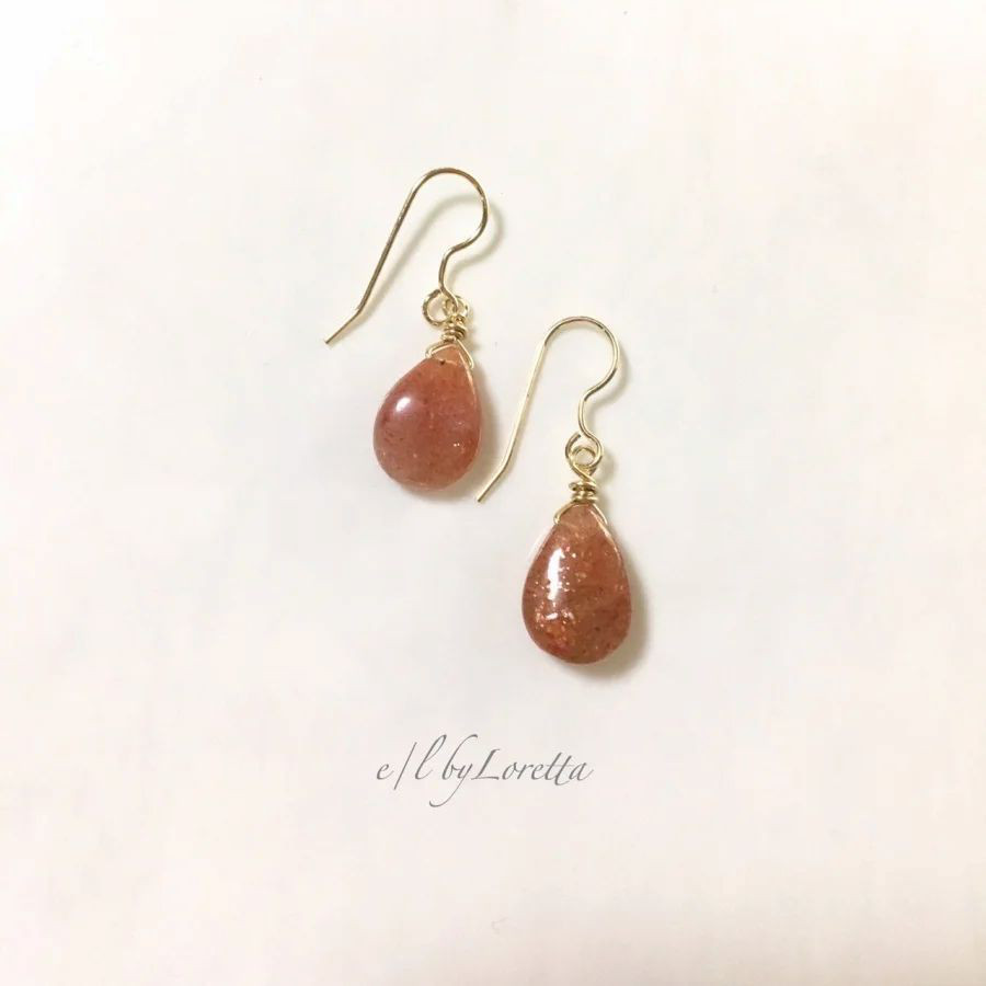サンストーンDrop pierce/earring　ピアス　イヤリング
