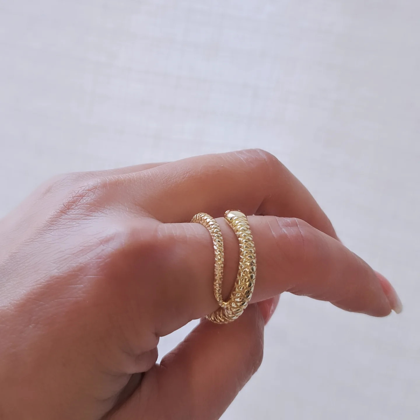 【18金 ボリューム 蛇の指輪 】k18 蛇リング   縁起物 18k蛇  蛇アクセサリー  ゴールド蛇  京都