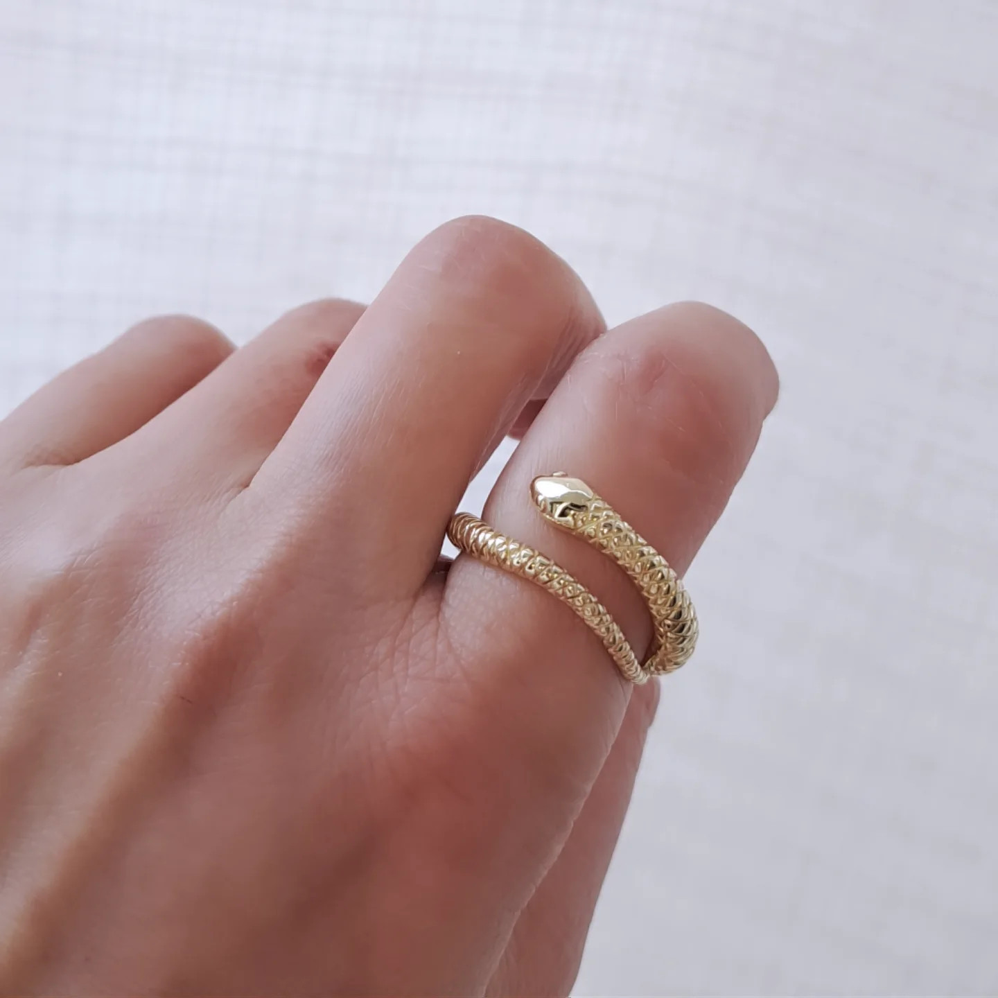 【18金 ボリューム 蛇の指輪 】k18 蛇リング   縁起物 18k蛇  蛇アクセサリー  ゴールド蛇  京都