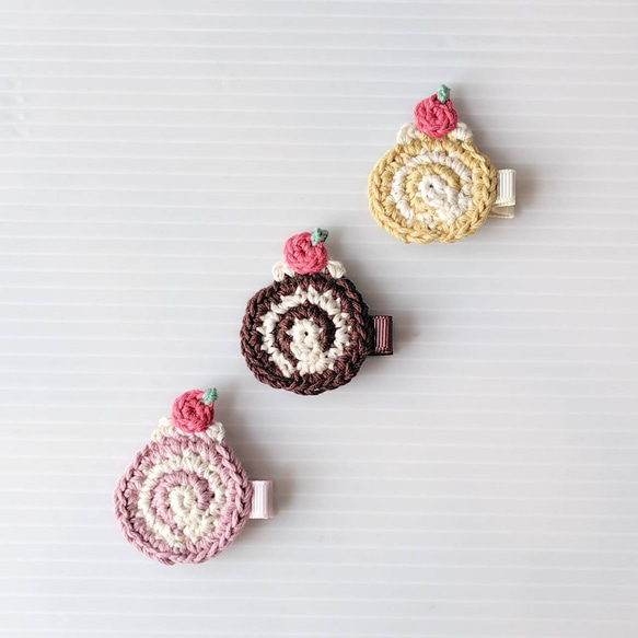 甘くとろけるロールケーキみたいなヘアクリップ・ヘアアクセサリー