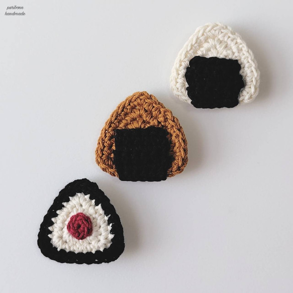 羊毛フェルトおにぎり＆食パン☆ベビーヘアクリップヘアゴム