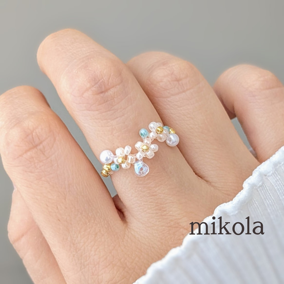 no.693 ビーズの指輪 ビーズリング ハンドメイド Amazon | MIYUKI