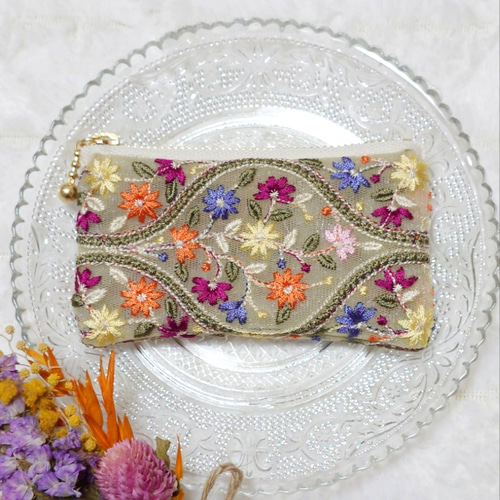 インド刺繍リボンポーチS【WEB限定】 / ポーチ | エスニック