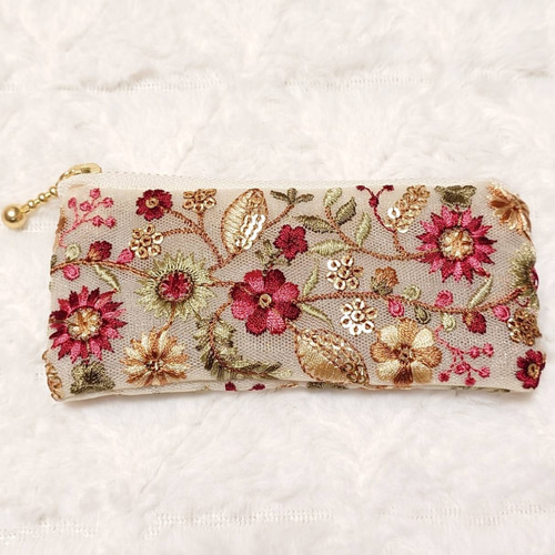 インド刺繍リボンポーチ＊12cm ポーチ Minmi 通販 18903593｜Creema